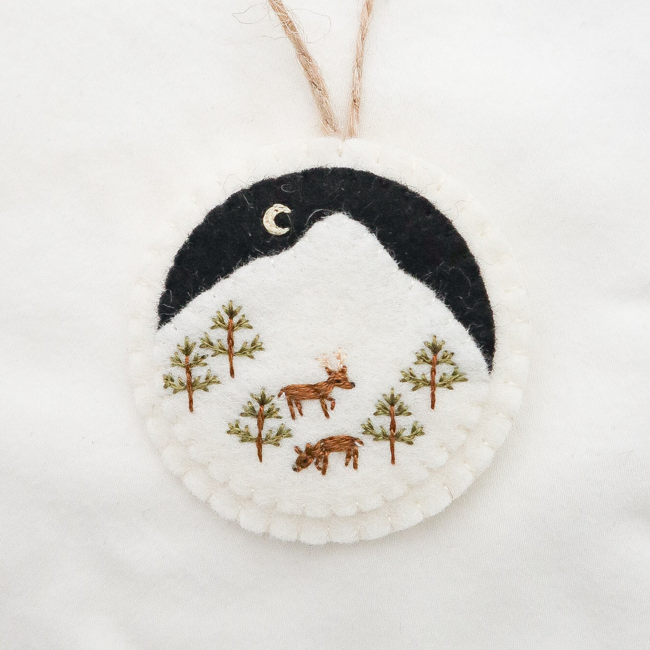 Two Deer in the Snow Ornament