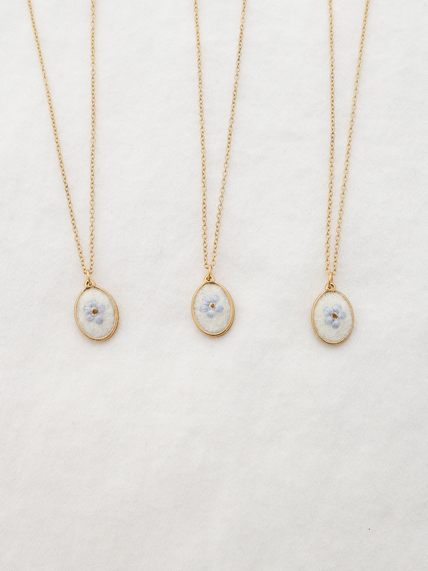 The Dainty Forget Me Not Necklace in Ivory