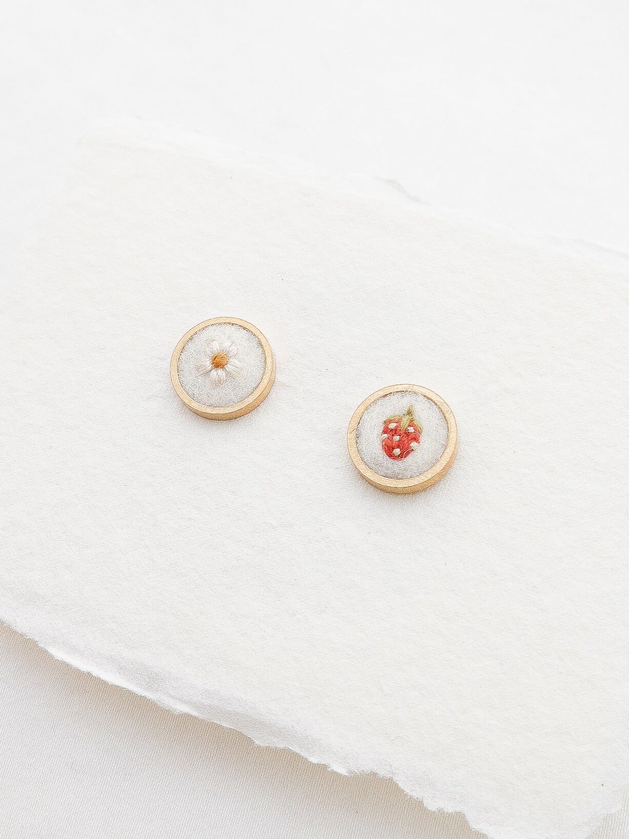 The Strawberry Stud Earrings in Ivory